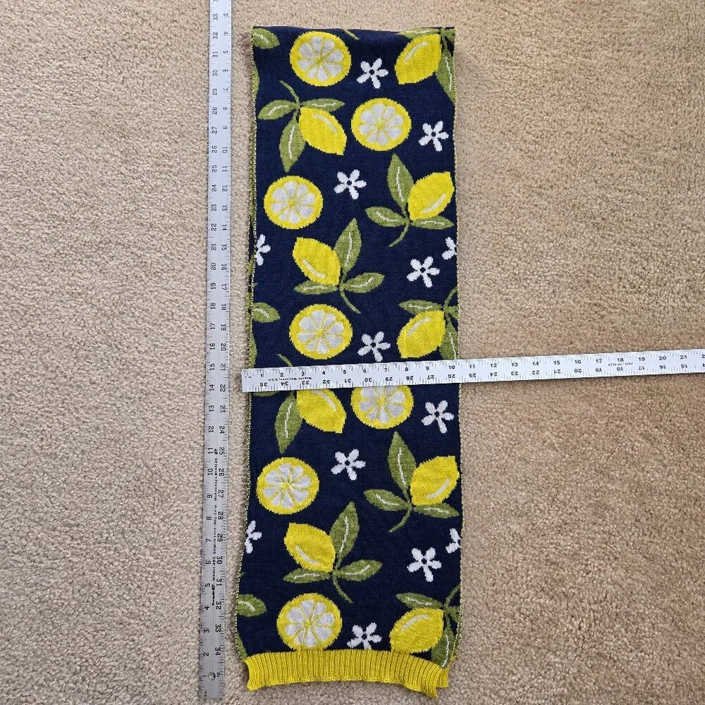 100% Merino Wool Scarf Lemons